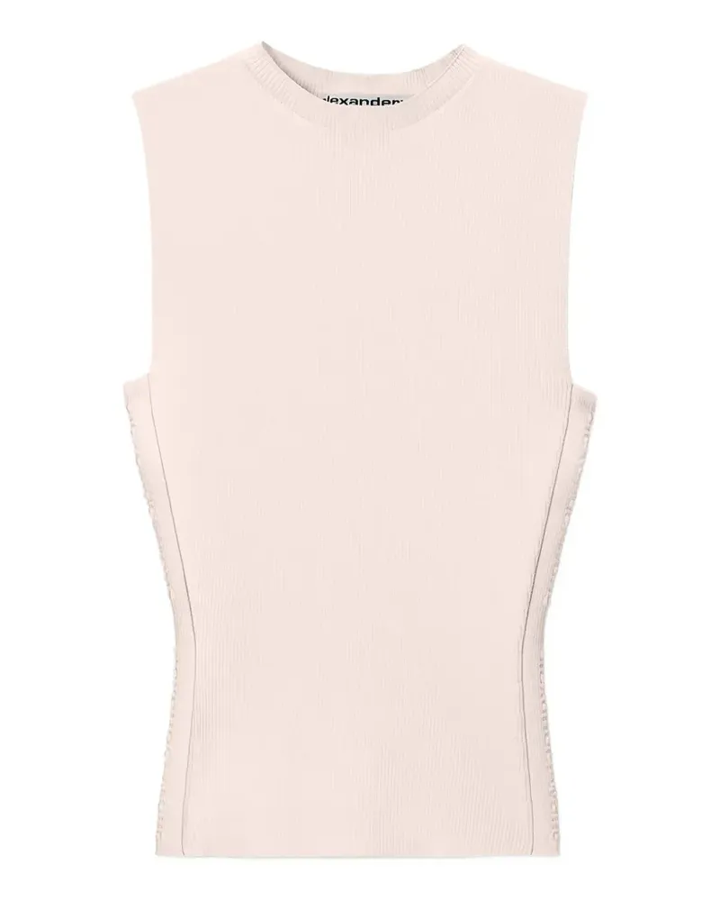 Alexander Wang debossed-logo ribbed tank top - Rosa Rosa