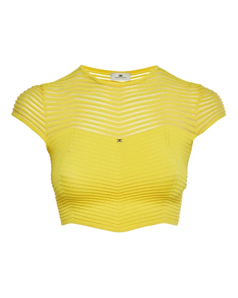 Elisabetta Franchi Texturiertes Cropped-Top - Gelb Gelb