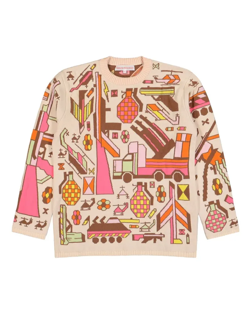 Walter van Beirendonck Stopp War Pullover mit grafischem Print - Nude Nude