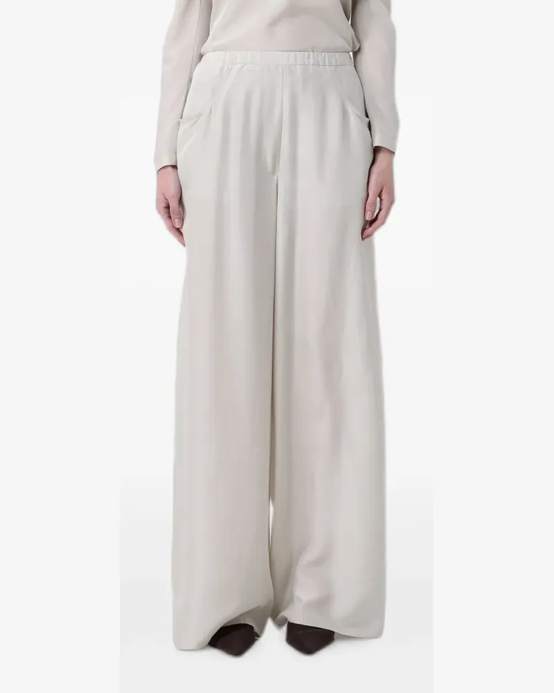 TER ET BANTINE Wide-Leg-Hose aus Seide - Nude Nude
