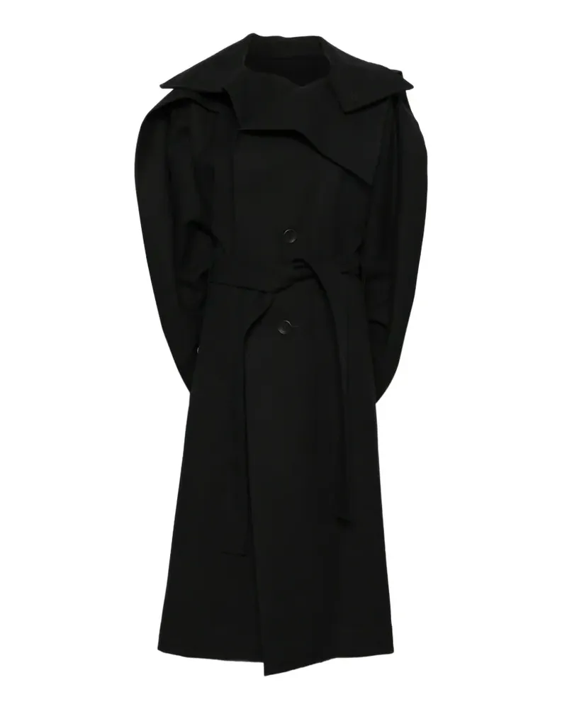Issey Miyake Mantel mit Oversized-Kragen - Schwarz Schwarz