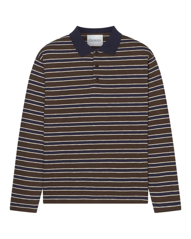 Closed Gestreiftes Poloshirt - Braun Braun