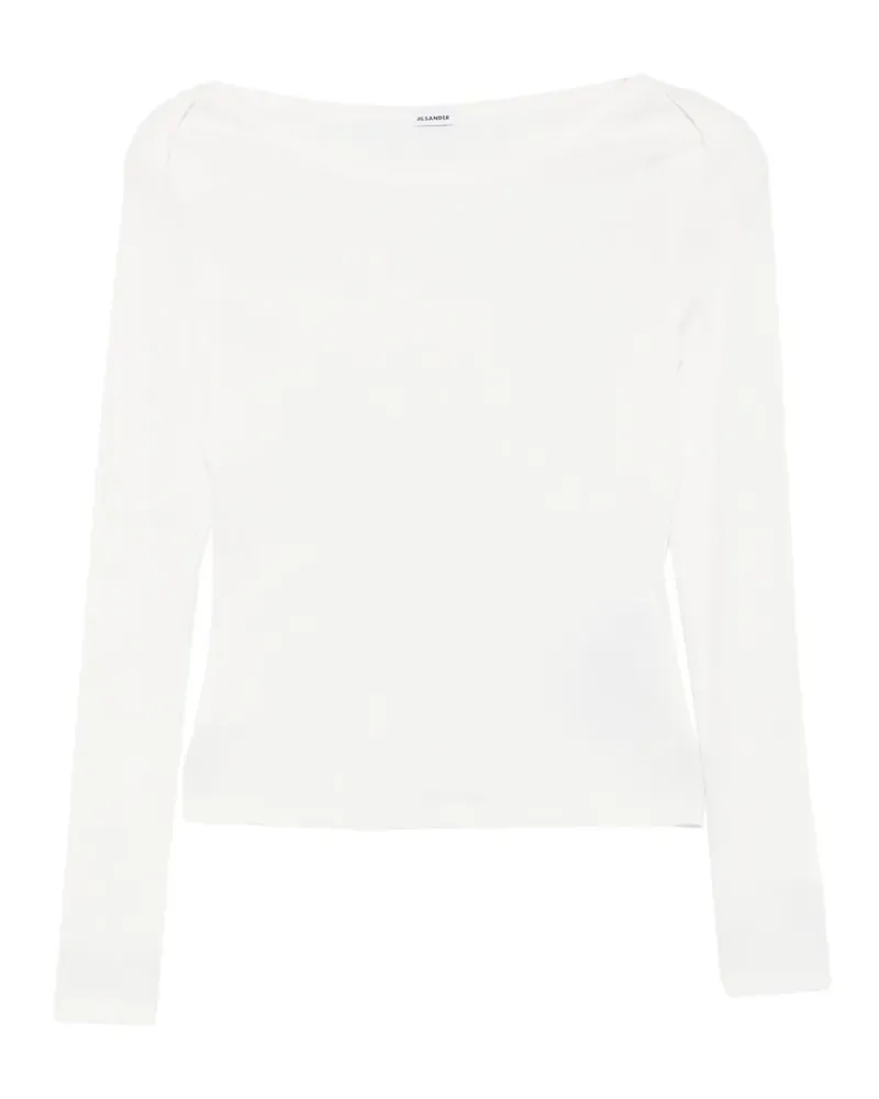 Jil Sander Geripptes Strickoberteil - Weiß Weiß