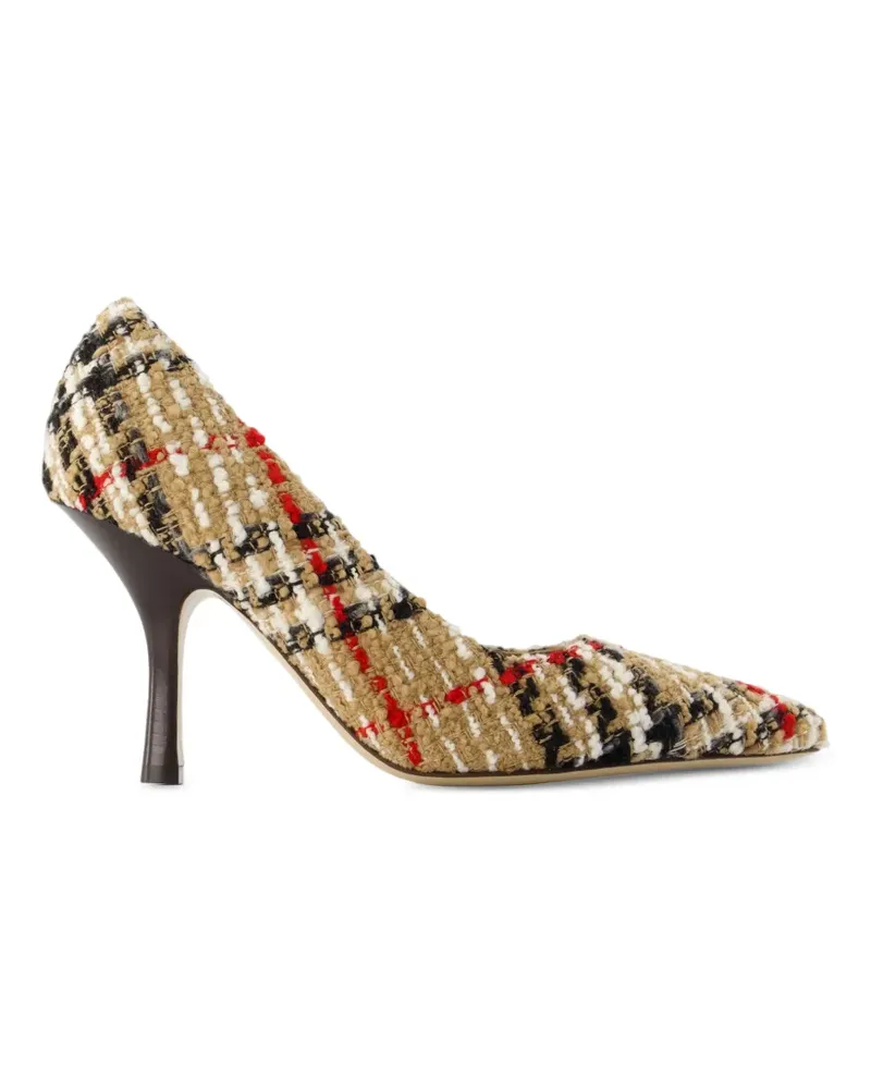 Burberry Dame 90 Pumps mit Karomuster - Nude Nude
