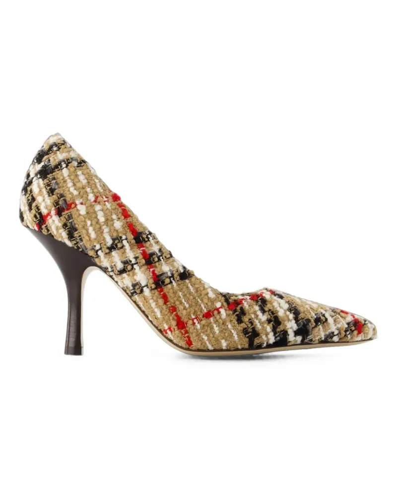 Burberry Dame 90 check pumps - Nude Nude