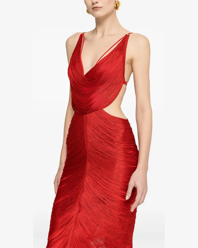 NISSA Fransenkleid mit Cut-Out - Rot Rot
