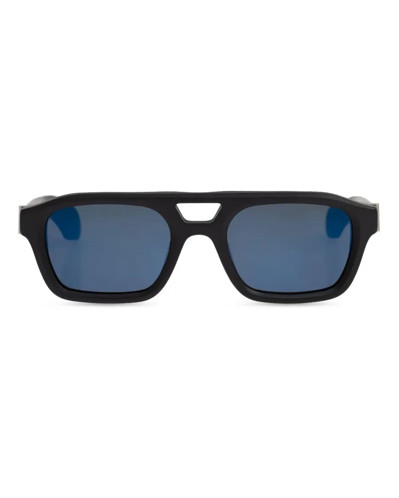 Alexander McQueen Sonnenbrille mit eckigem Gestell - Schwarz Schwarz