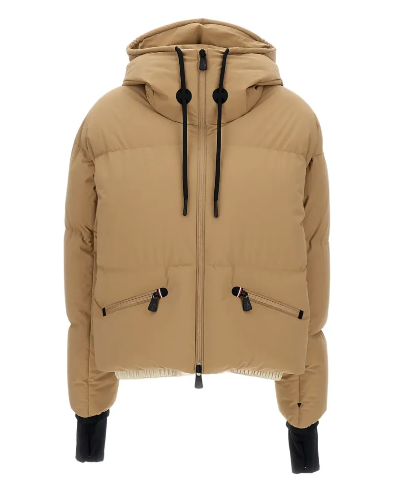 Moncler hooded drawstring puffer jacket - Nude Nude
