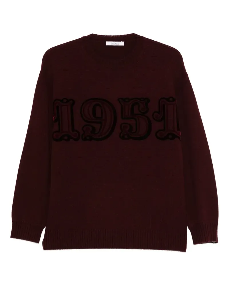 Max Mara number-embroidered sweater - Rot Rot