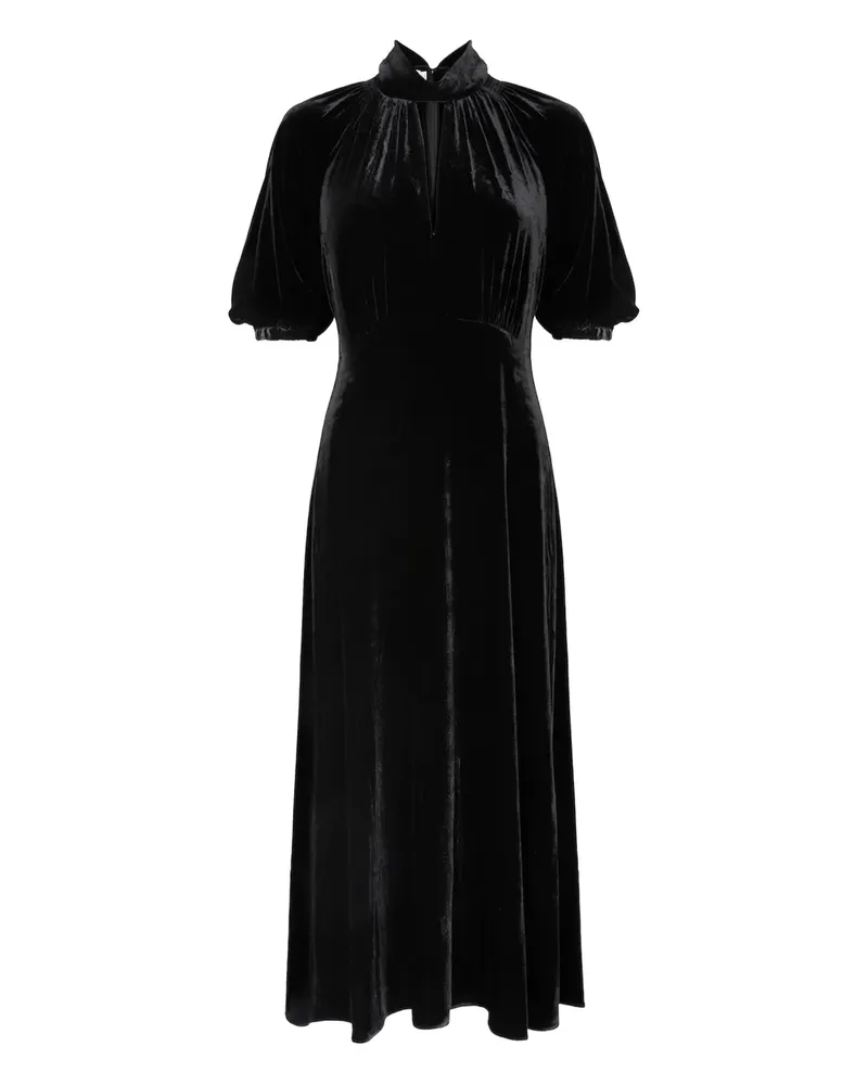 Temperley London Eliana Midikleid aus Samt - Schwarz Schwarz