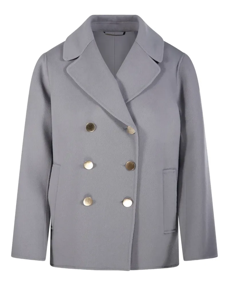 Max Mara Geknöpfter Mantel - Grau Grau