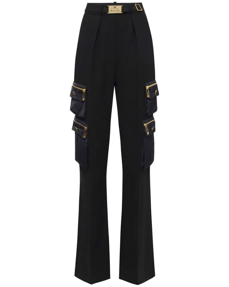 Elisabetta Franchi Gerade Hose mit Gürtel - Schwarz Schwarz