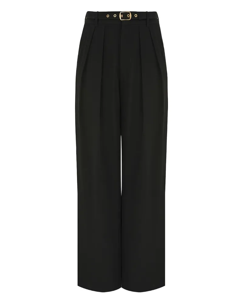 Zimmermann Plissierte Hose mit Gürtel - Schwarz Schwarz