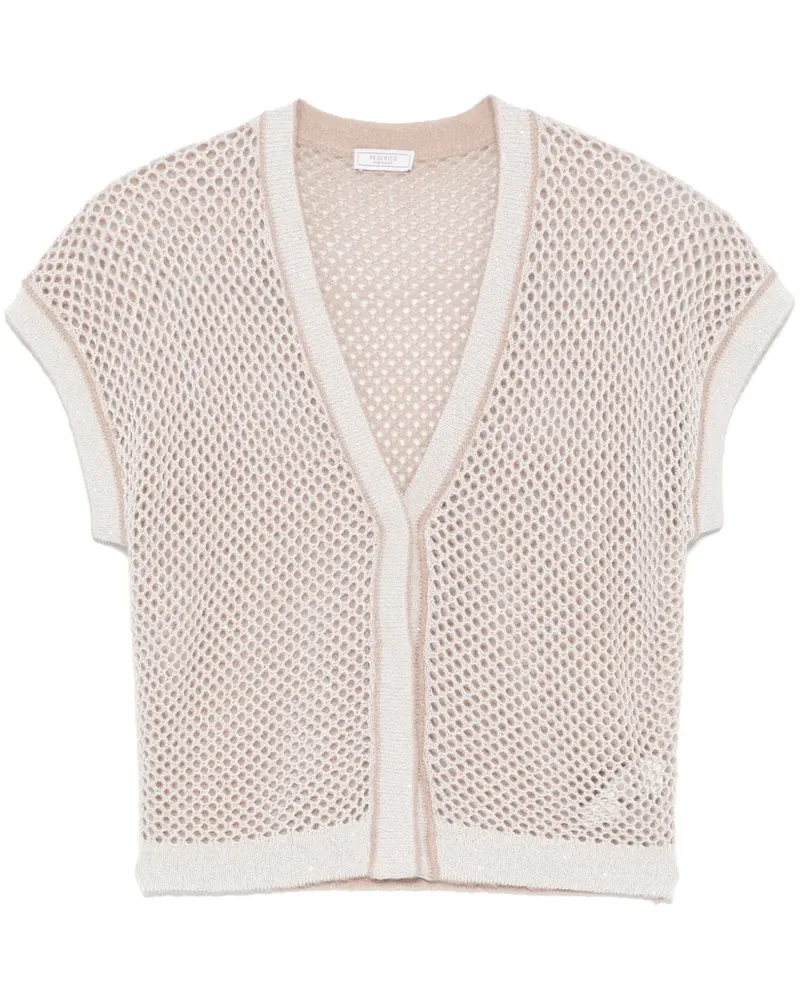 Peserico Cardigan mit Lochstrickmuster - Nude Nude