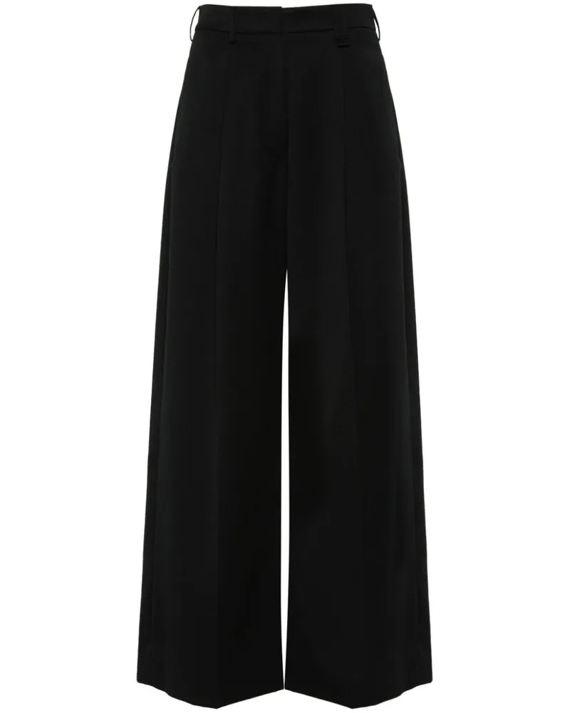 Simone Rocha Wide-Leg-Hose mit Bundfalten - Schwarz Schwarz