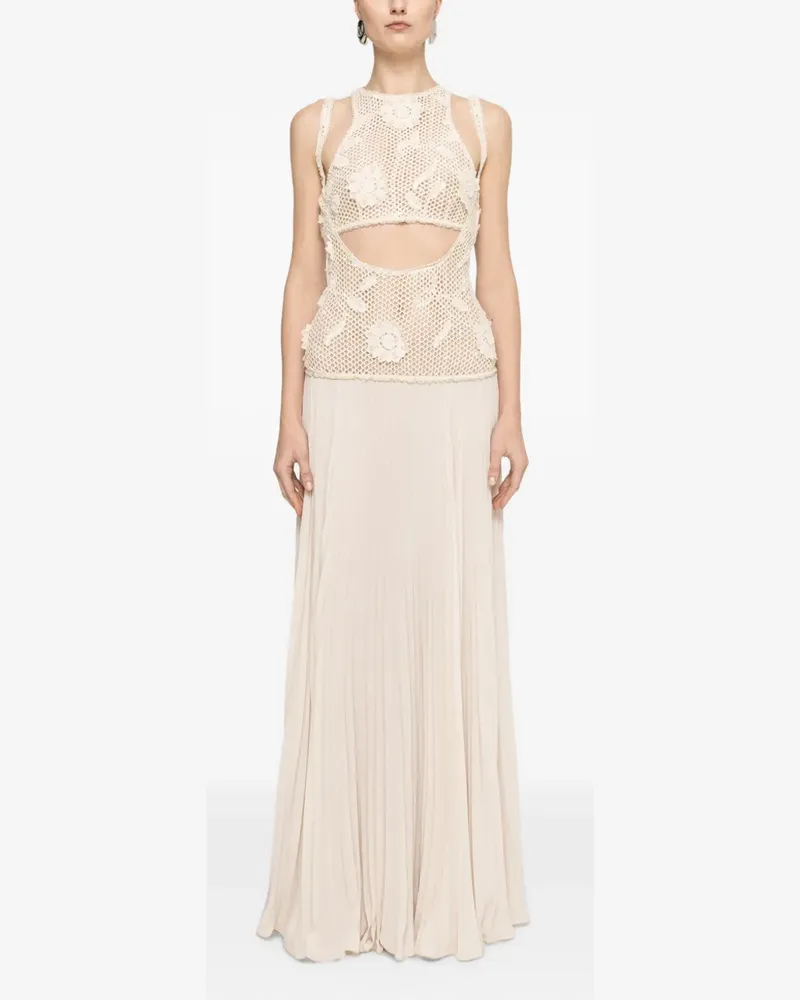 NISSA Maxikleid mit gehäkeltem Einsatz - Nude Nude