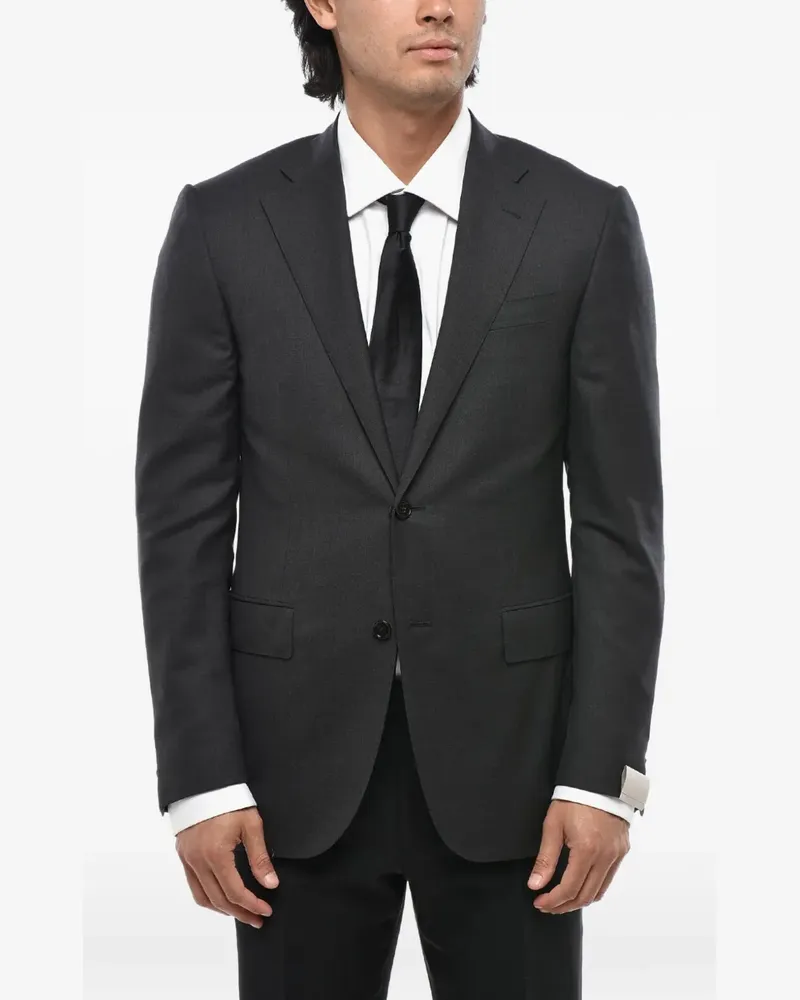 Marina Rinaldi single-breasted virgin wool blazer - Grau Grau