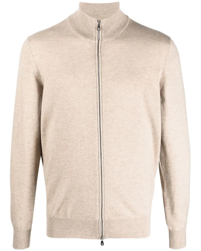 Brunello Cucinelli Kaschmircardigan mit Reißverschluss - Nude Nude