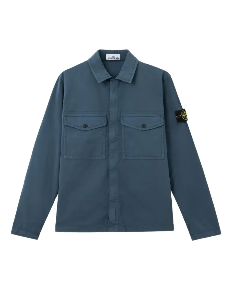 Stone Island 1200003 Hemdjacke mit Logo - Blau Blau