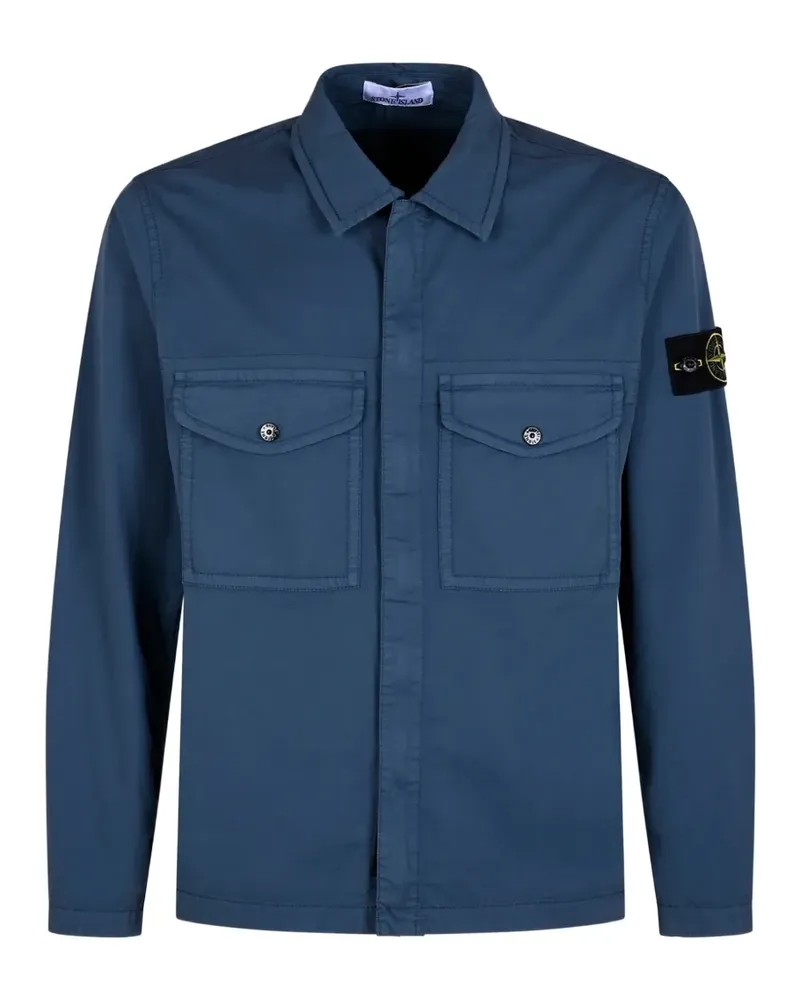 Stone Island 1200003 logo-patch overshirt - Blau Blau