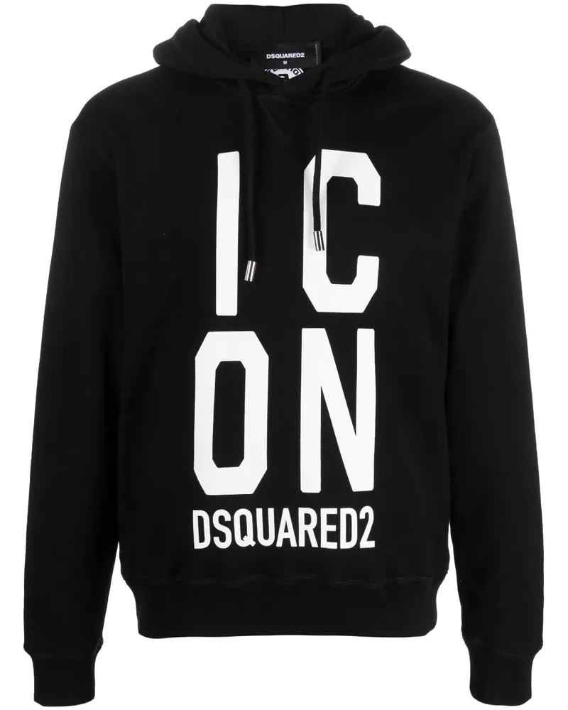 Dsquared2 Hoodie mit "Icon"-Print - Schwarz Schwarz