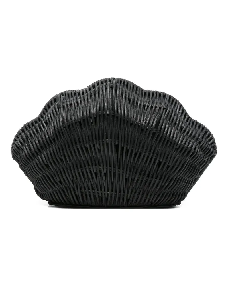 Michael Kors Shelly shell-shaped woven clutch bag - Schwarz Schwarz