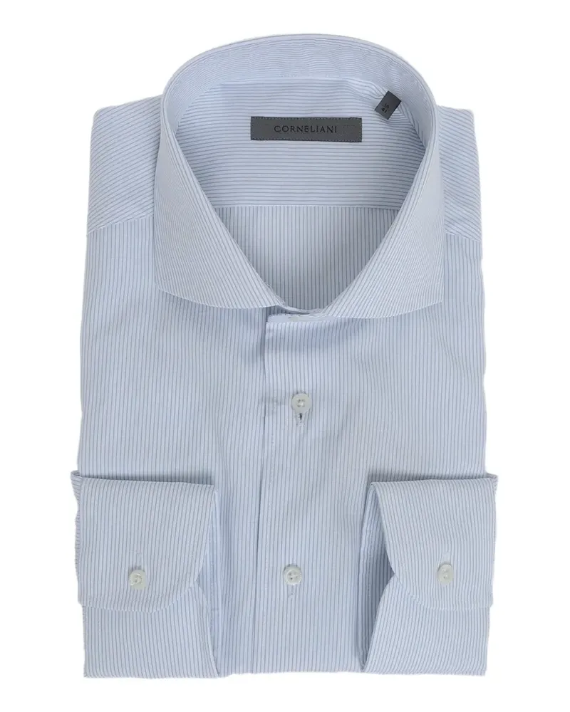 Corneliani striped French-collar shirt - Blau Blau