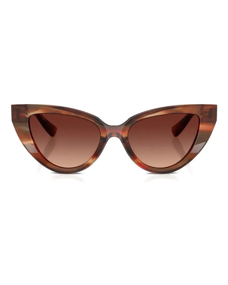 Dolce & Gabbana Gestreifte Cat-Eye-Sonnenbrille - Braun Braun