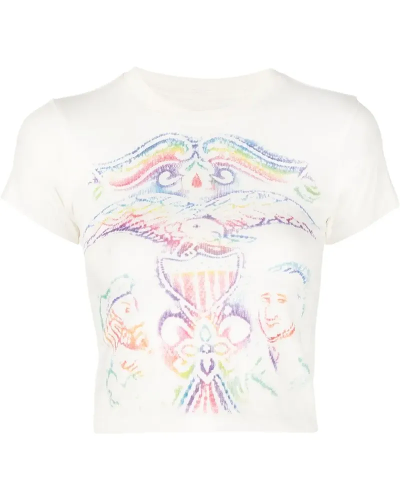 ERL T-Shirt mit Regenbogen-Print - Weiß Weiß