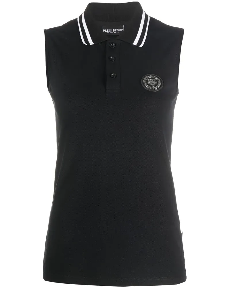 Philipp Plein Poloshirt mit Logo-Patch - Schwarz Schwarz