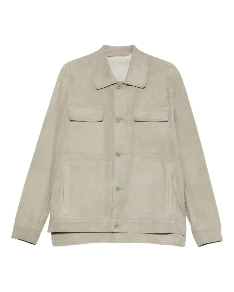 Salvatore Santoro leather shirt - Grün Grün