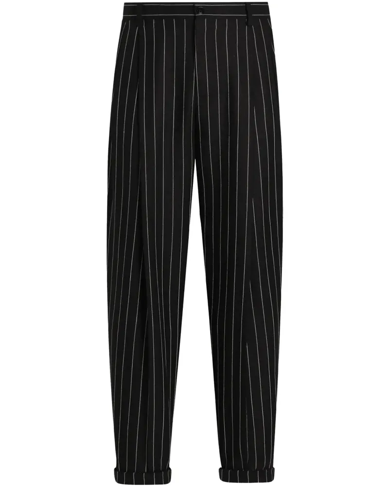 Dolce & Gabbana Gestreifte Hose - Schwarz Schwarz