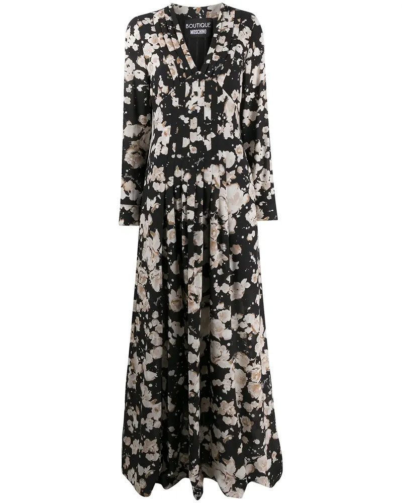 Moschino Maxikleid mit Blumenmuster - Schwarz Schwarz