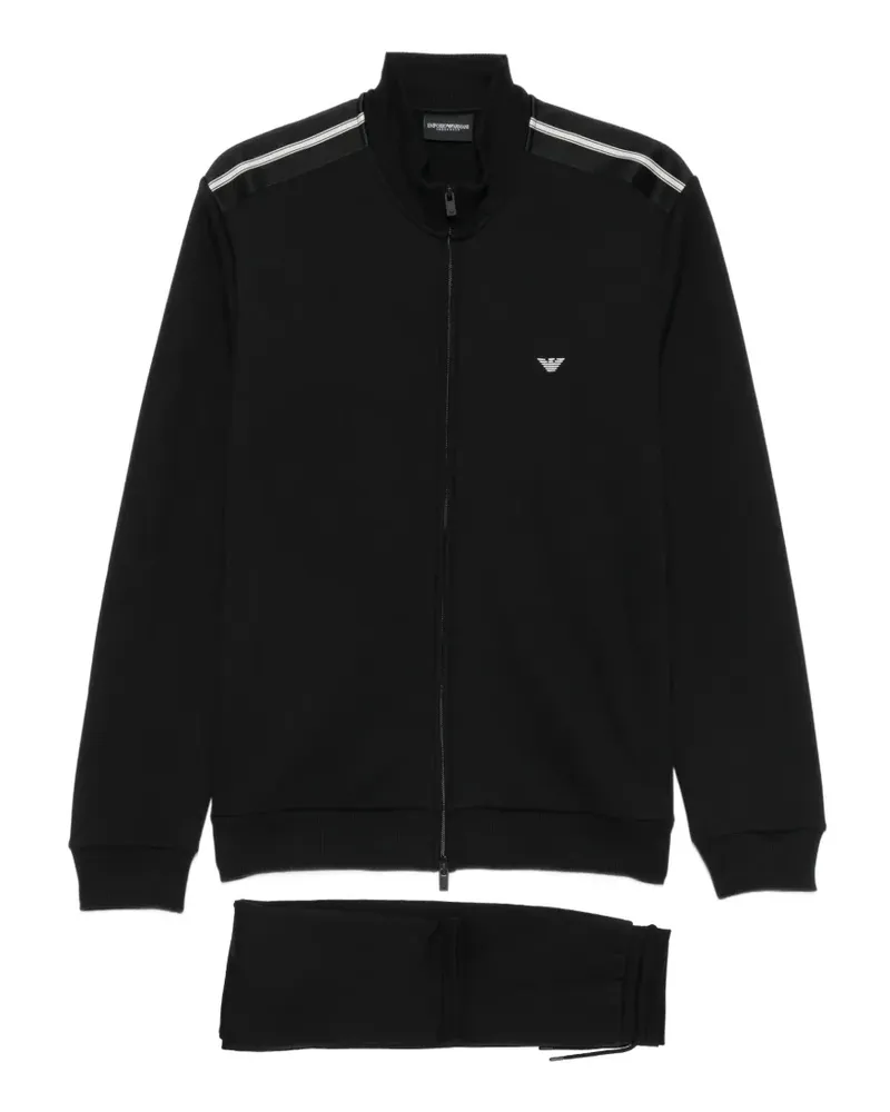 Emporio Armani Jogginganzug mit Logo-Plakette und Reißverschluss - Schwarz Schwarz