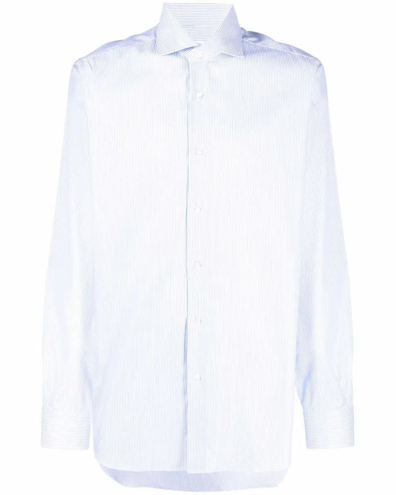 BARBA Gestreiftes Hemd - Blau Blau
