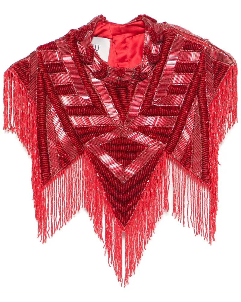 ATU Body Couture Top mit Perlendetail - Rot Rot