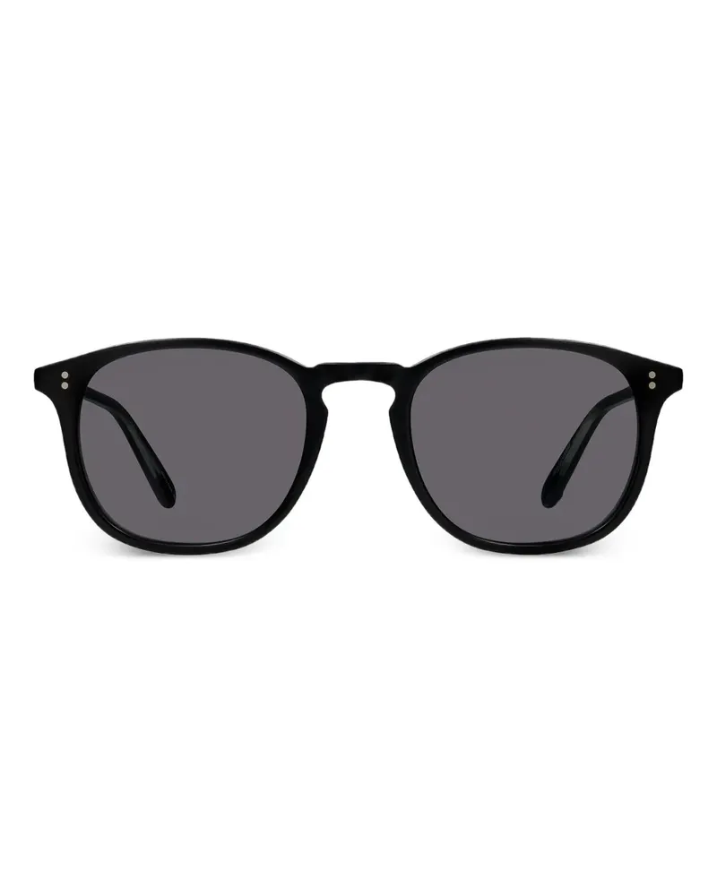 Garrett Leight Sonnenbrille mit rundem Gestell - Schwarz Schwarz