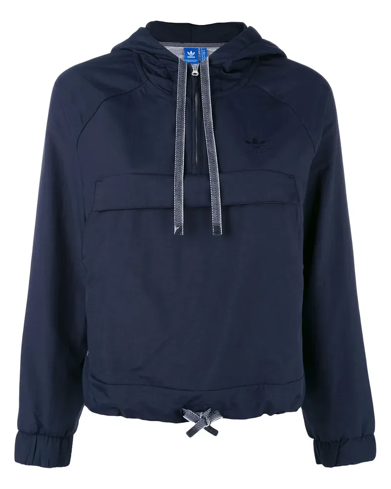 adidas Cropped-Sweatshirt mit Kapuze - Blau Blau