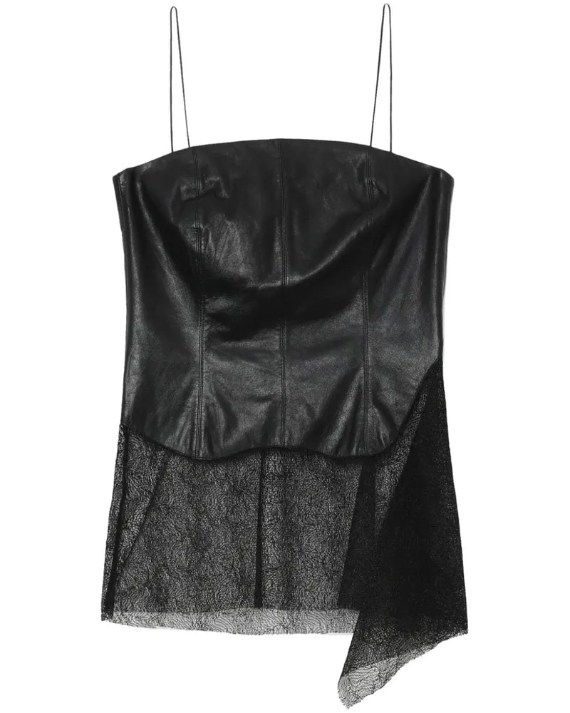 Helmut Lang Semi-transparentes Top Schwarz