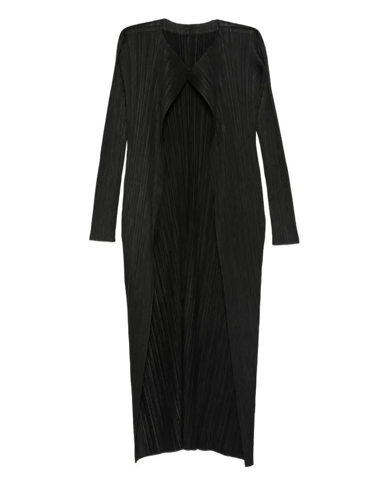 Issey Miyake pleated open-front cardigan - Schwarz Schwarz