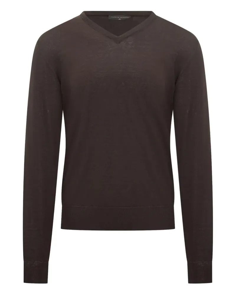 Filippo de Laurentiis Pullover mit V-Ausschnitt - Braun Braun
