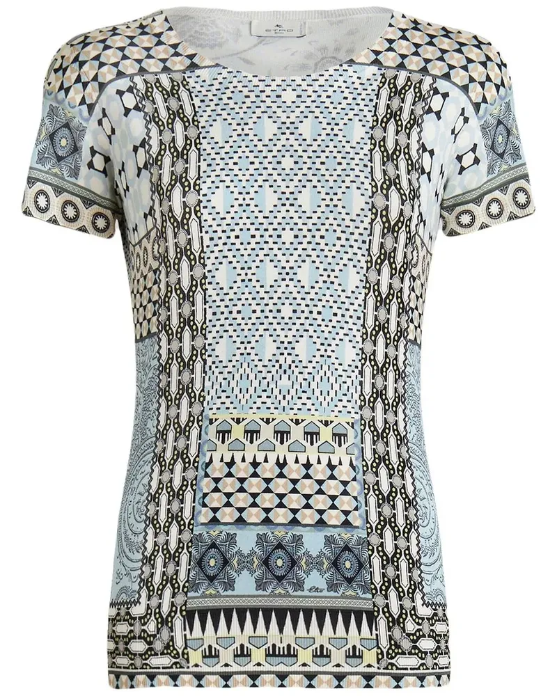 Etro T-Shirt mit grafischem Print - Blau Blau