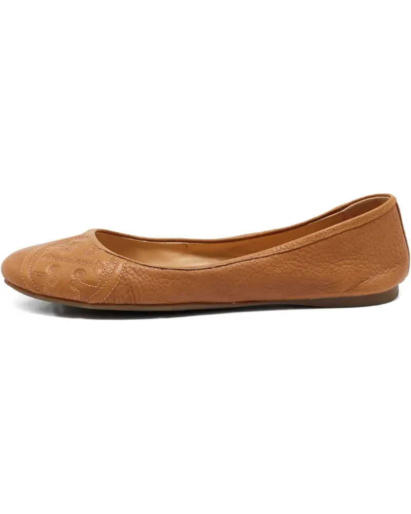 Tory Burch 38.5 calf leather ballet flats - Braun Braun