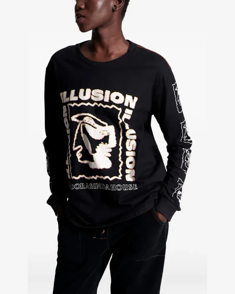 One Teaspoon long-sleeve top - Schwarz Schwarz