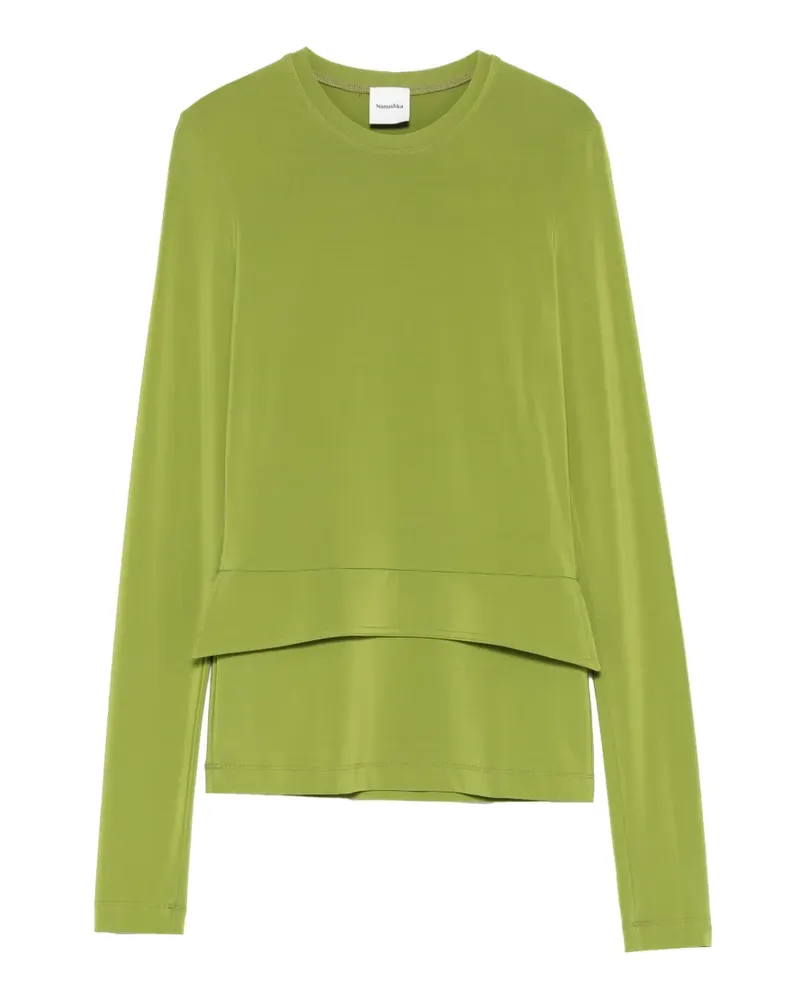 Nanushka Langarmshirt mit rundem Ausschnitt - Grün Grün