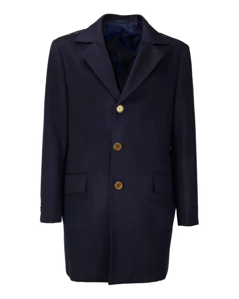 Kiton Einreihiger Mantel - Blau Blau
