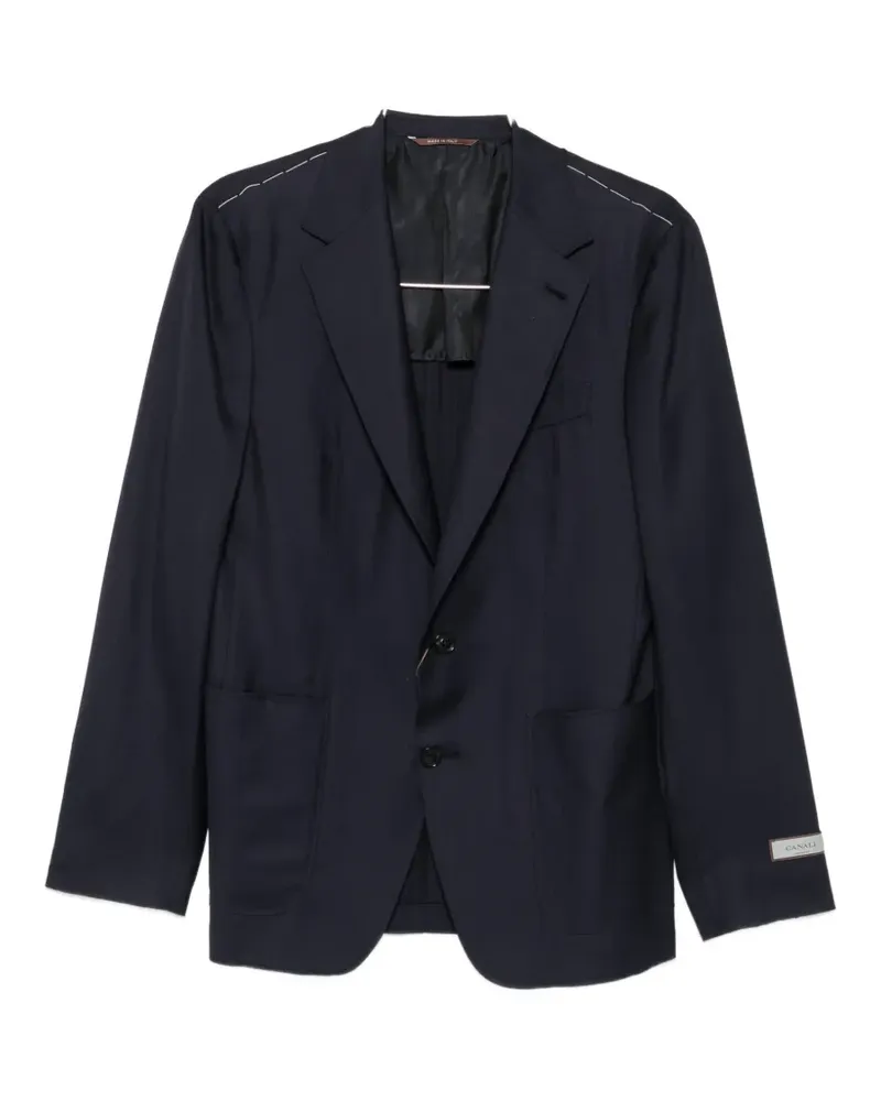 Canali single-breasted notched-lapels blazer - Blau Blau
