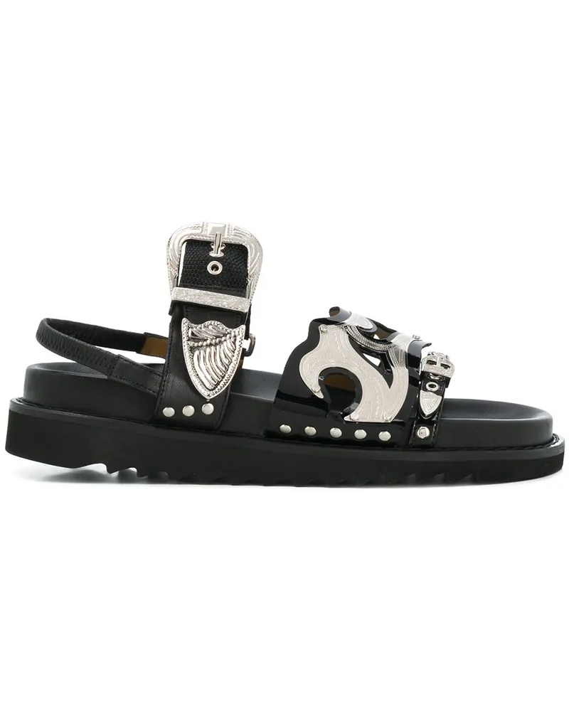 Toga Sandalen mit Nieten - Schwarz Schwarz