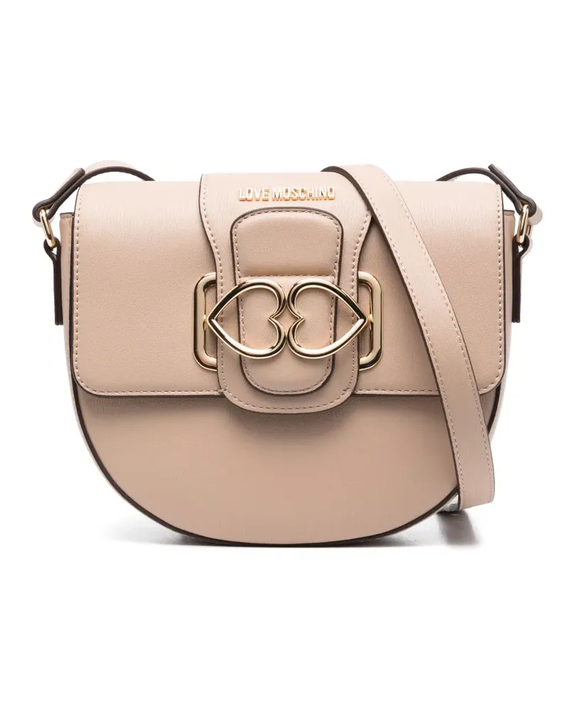 Moschino Umhängetasche mit Herzschnalle - Nude Nude