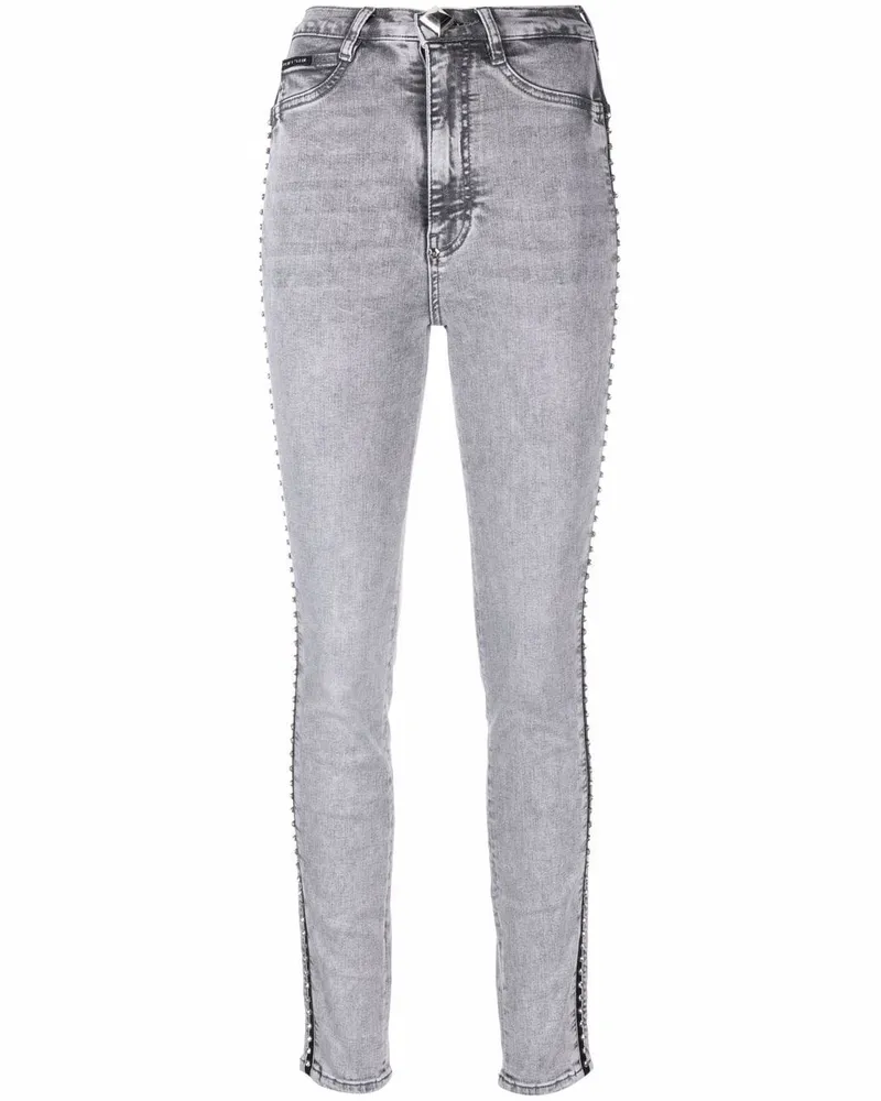 Philipp Plein Jeggings mit hohem Bund Grau